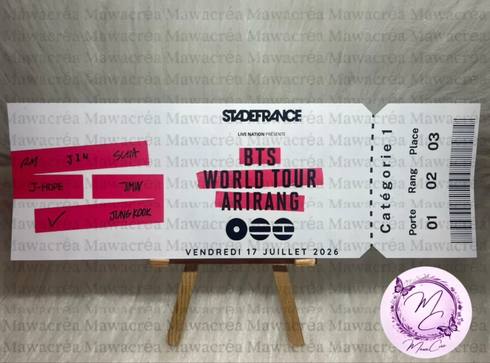 Ticket souvenir BTS 